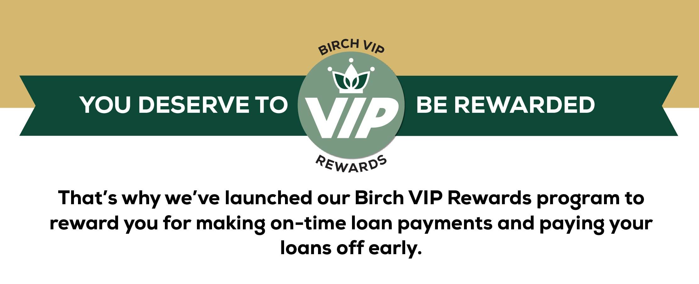 Birch VIP Rewards (mobile footer)